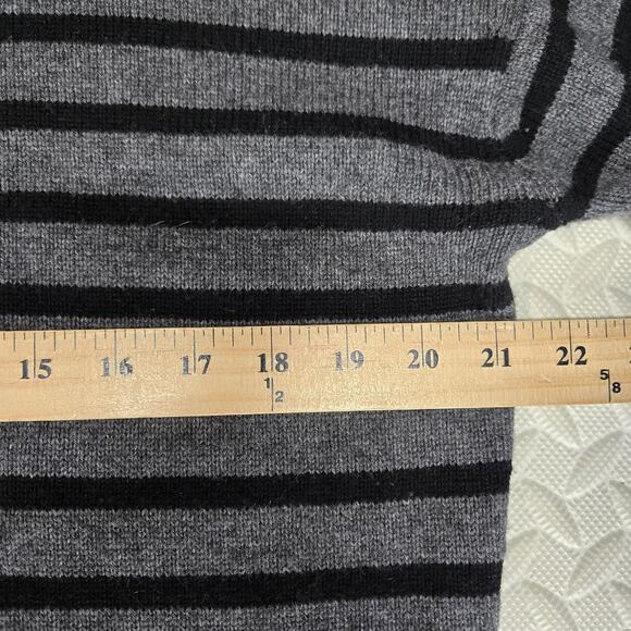 The Reset R Label Sweater Womens XS Wool Cashmere Gray Black Striped Mock Neck - Picture 7 of 10